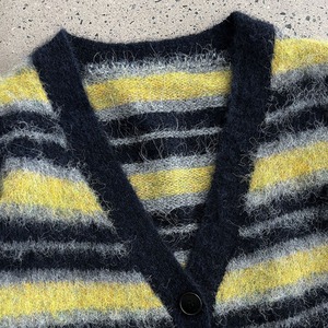 border over knit cardigan J00080