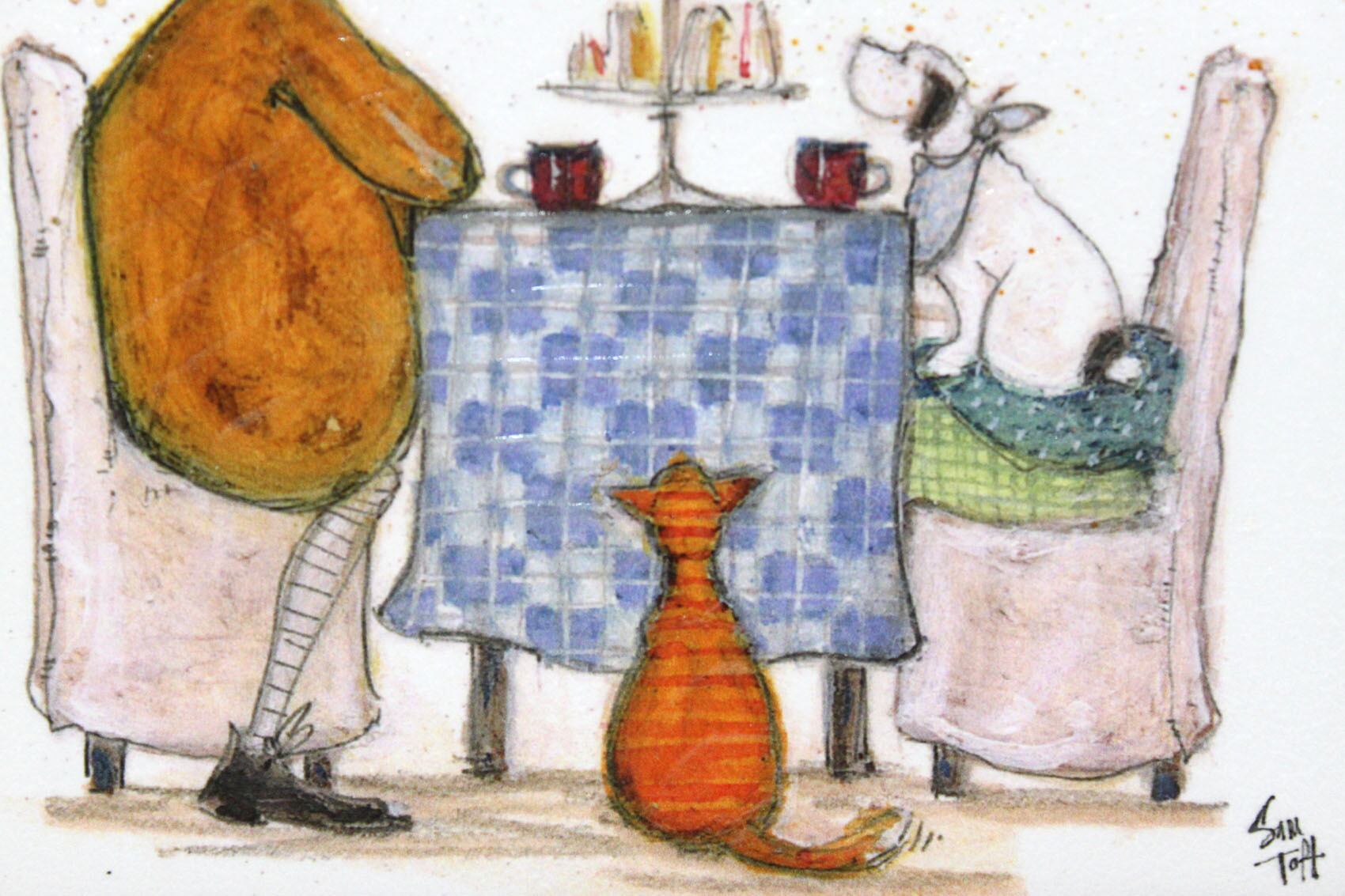 サムトフト「みんなでお茶」Sサイズ ゲル加工アート アートフレーム 絵画 インテリア