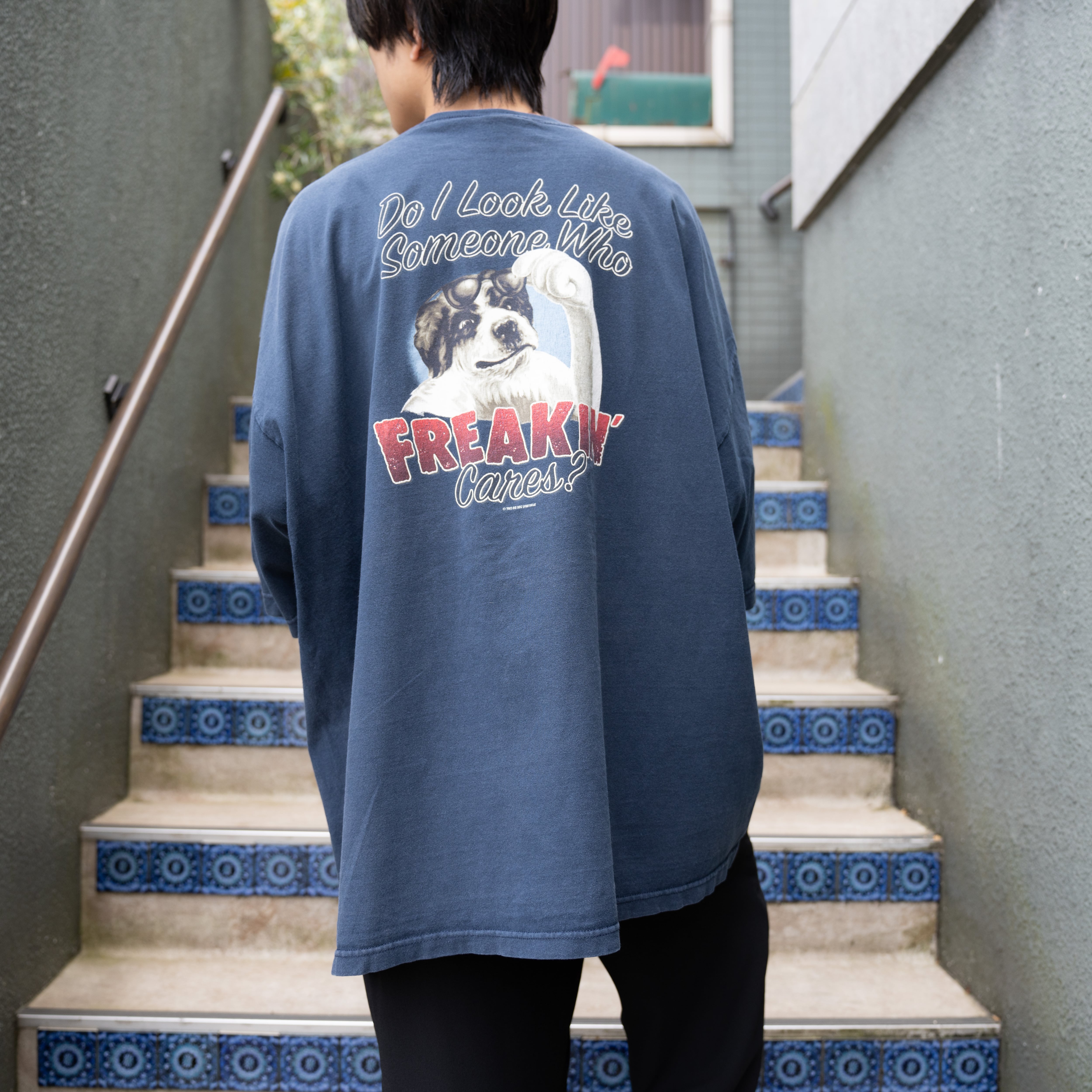 USA VINTAGE BIG DOGS DOG PRINT DESIGN T SHIRT MADE IN USA/アメリカ