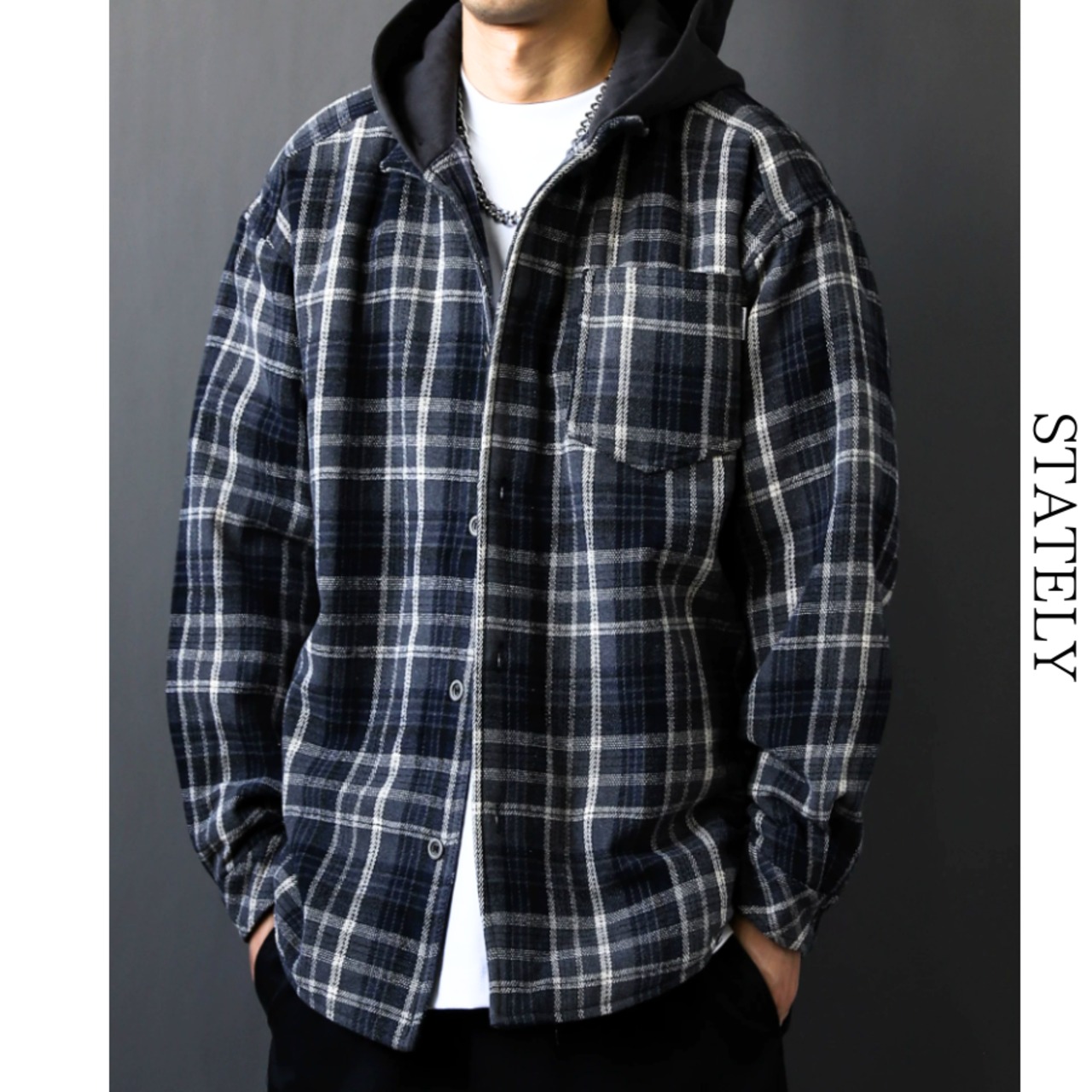 Layered Hood チェックジャケット/2color_O41・画像5