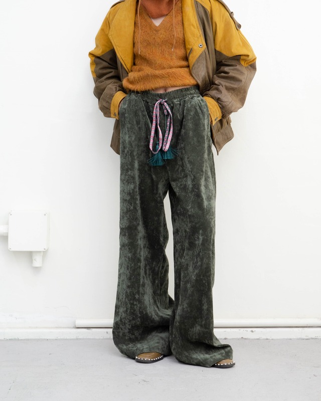 2000s Euro vintage - wide leg velour trousers (NOS)