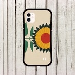 iPhoneケース ひまわり 北欧レトロポップ｜ミッドセンチュリー風花柄 NOR092