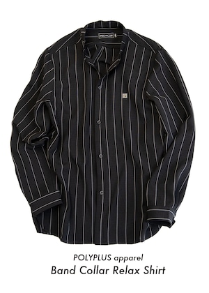 POLYPLUS apparel / Band Collar Relax Shirts < Black >