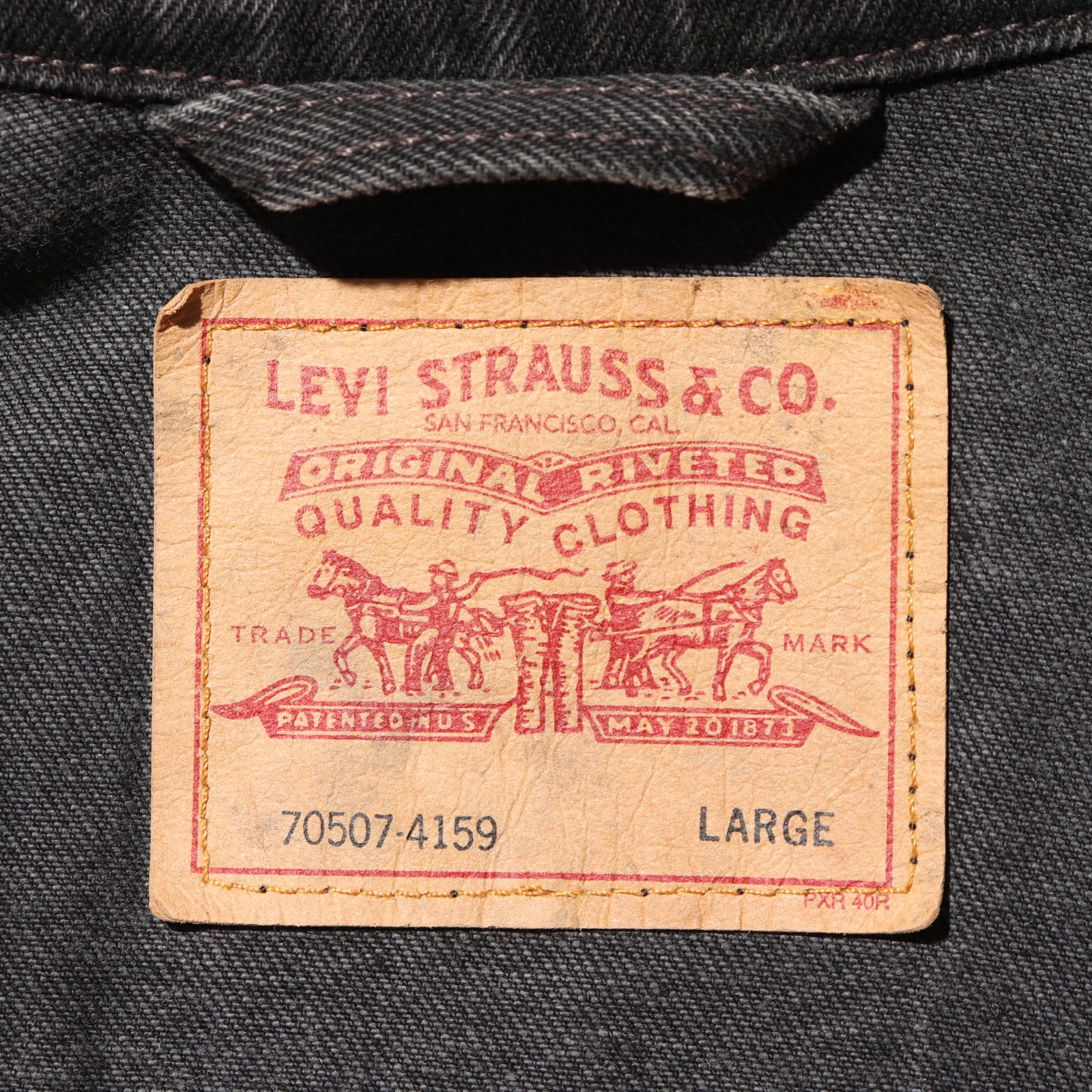 美品 L 70507 USA 95年 Levi's サルファーブラックデニムジャケット