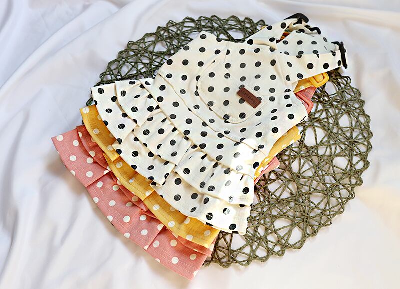 【SALE】ドットオーバーオールスカート S ~ XL 3color / 犬の服 犬服 ワンピース ペット洋服 ドッグウェア ペット用品 小型犬 中型犬 onepiece24