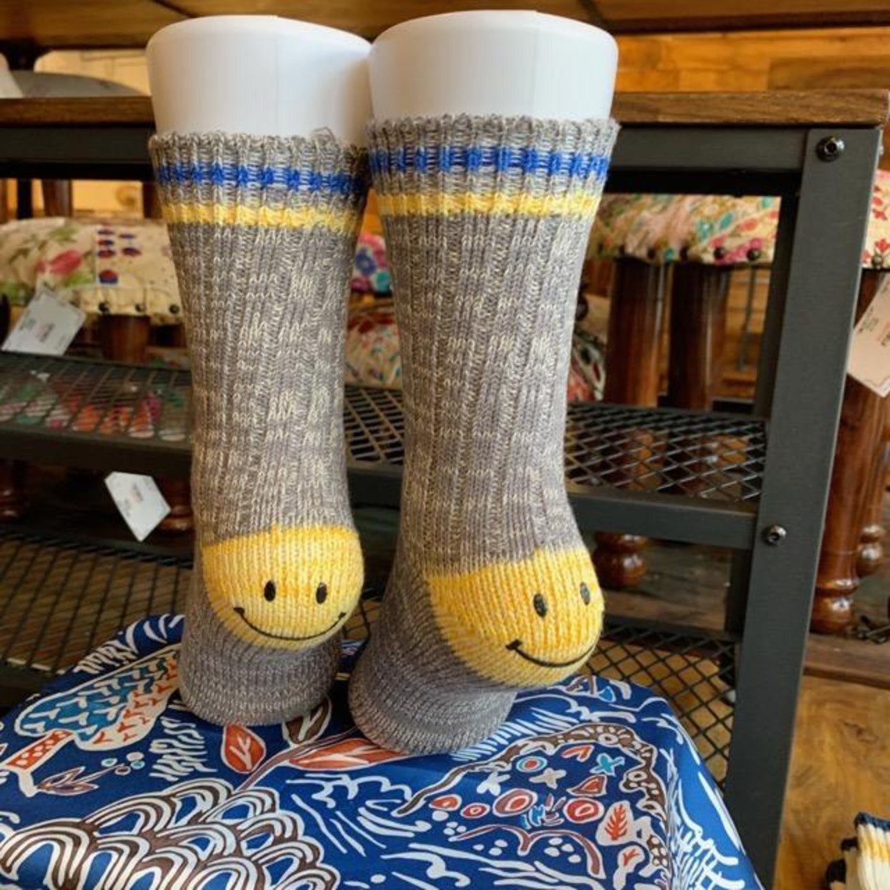 TOPANGA SOCKS　Lady's 　スマイルソックス　グレー