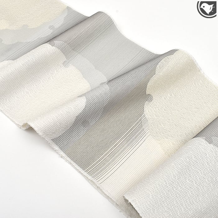 名古屋帯](オールシーズン帯)西陣織 老舗機屋 謹製 雪輪よろけ織 九寸