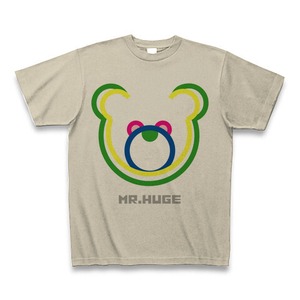 MR.HUGE DOUBLE LINE BEAR（ダブル　ライン　ベア）PRINTED Tシャツ　シルバーグレー×グリーン