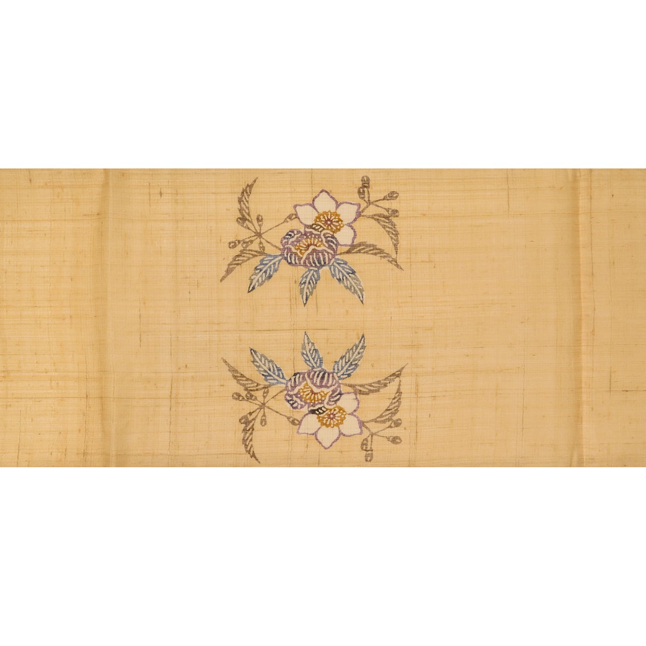 イジュの花の模様 型絵染 生紬開名古屋帯【中古】 | かわの屋