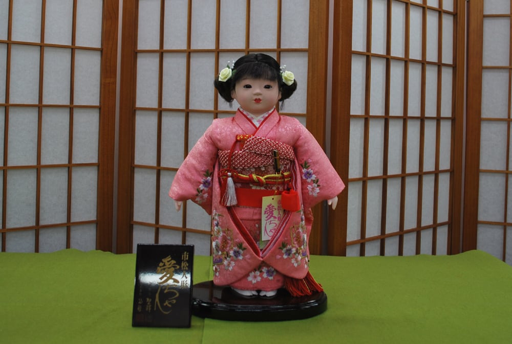 古布　錦紗　人形の着物　10号　黒ピンク 古布 錦紗 人形の着物 10号 黒ピンク