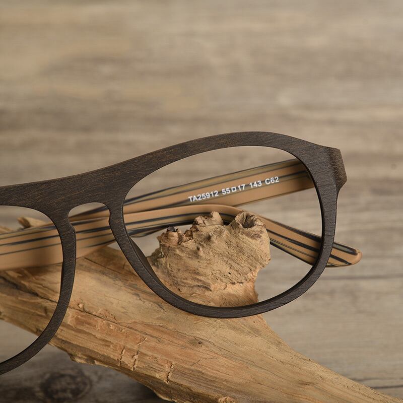 Wood Grain Glasses -teardrop- / ウッド テンプル メガネ -ティア