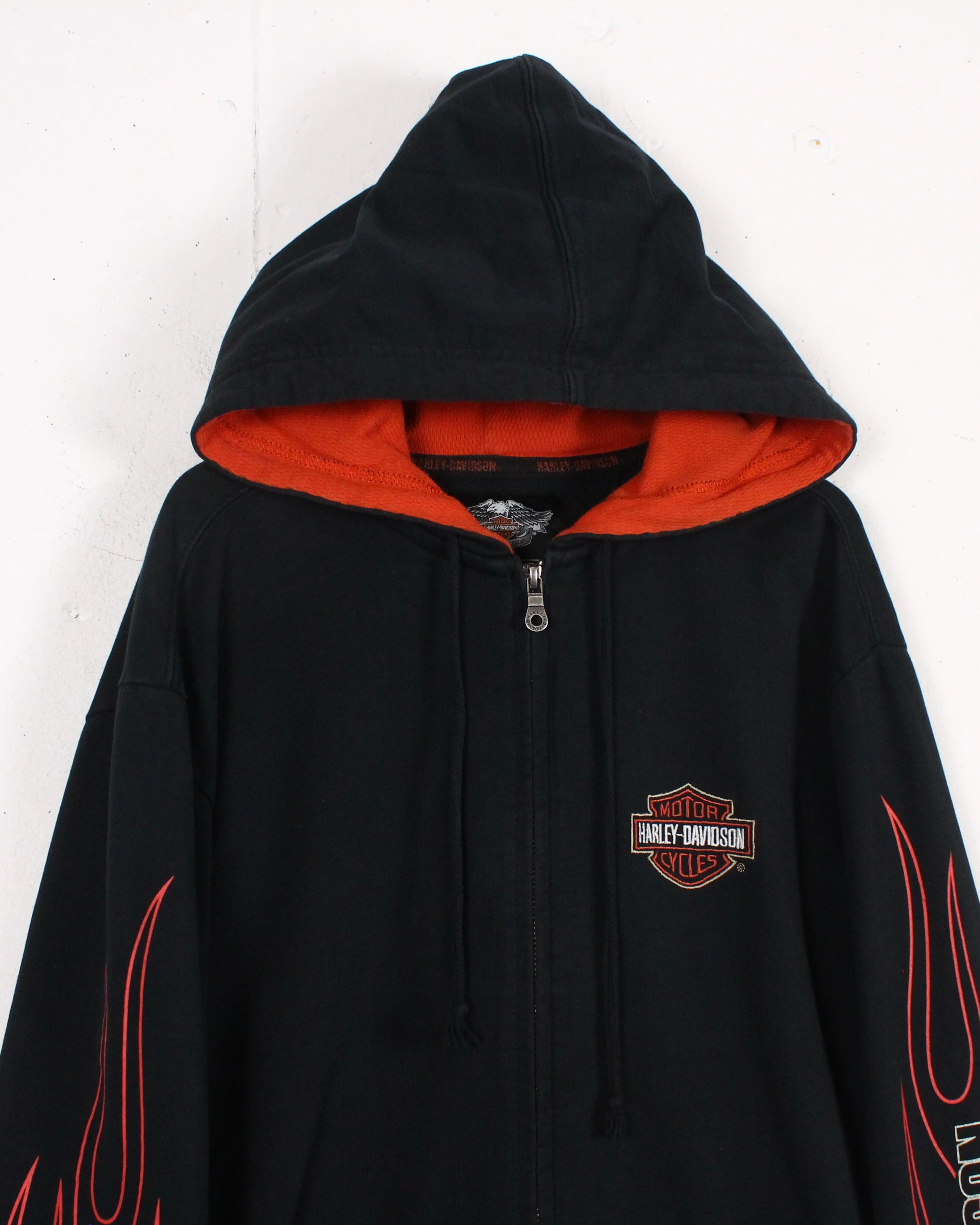 Caka act2】“Harley-Davidson” Flame Logo Zip Up Hoodie | Caka(カカ