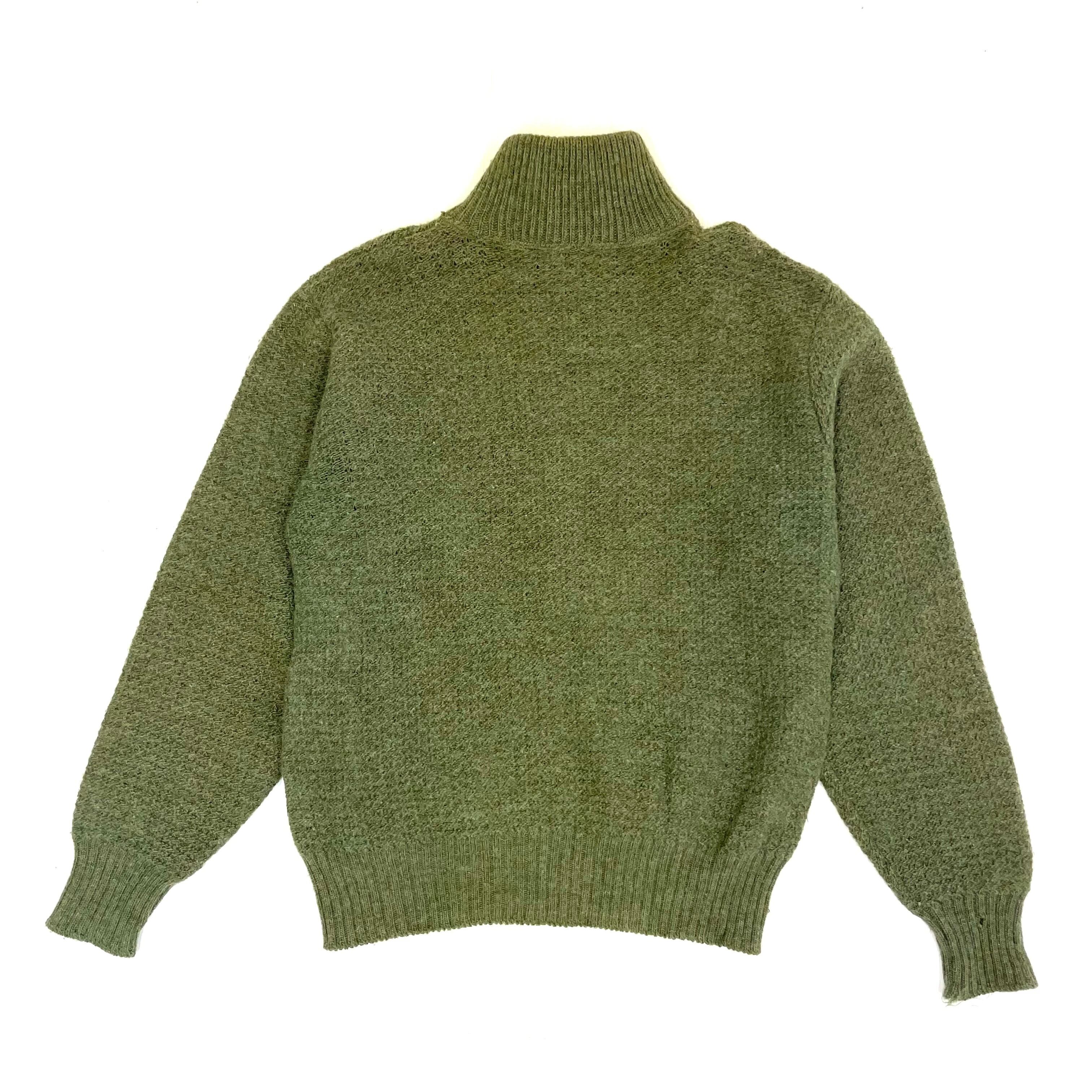 0358 / 1980's L.L.Bean drivers knit モスグリーン ドライバーズニット バージンウール フルジップ エルエルビーン  アメリカ製 USA製 80s 80年代 vintage 古着