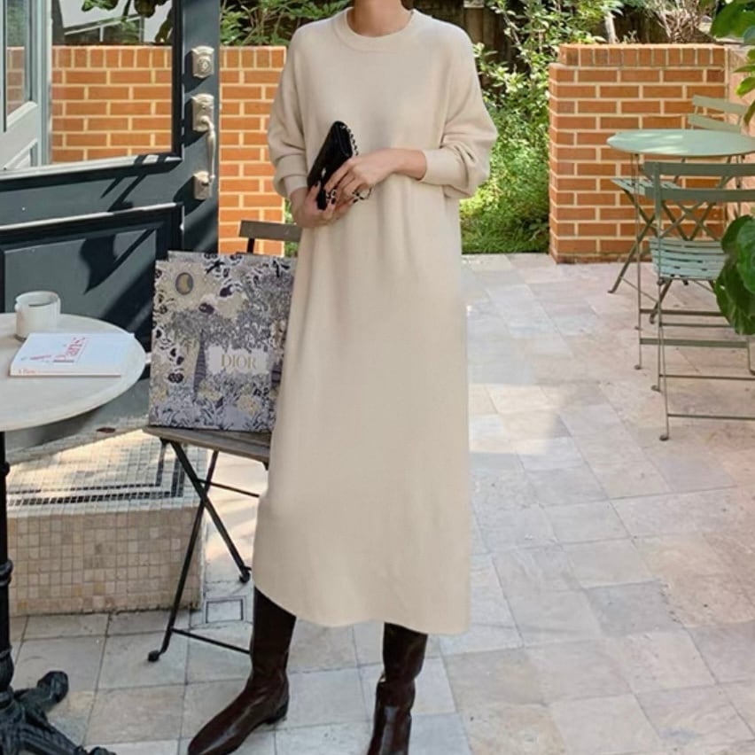 長袖 ロング丈 ワンピース ◆3col YH9818