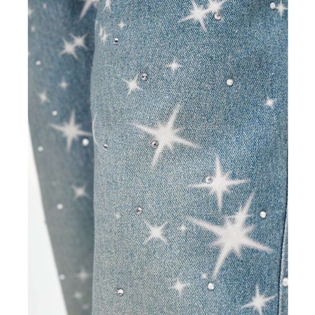 full print wide denim - 8