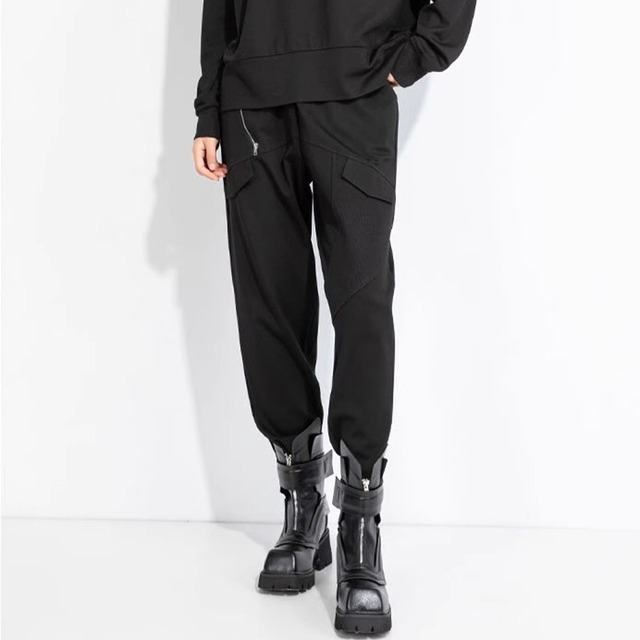 ジップディテール テーパード フルレングス パンツ 1color PT0422