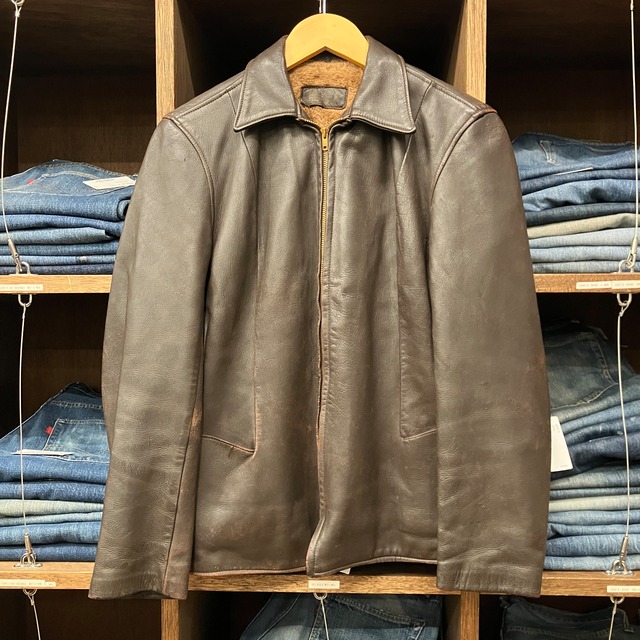 1950s DEERSKIN LEATHER JACKET BROWN