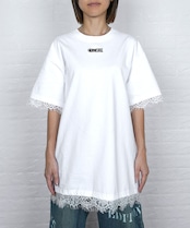 【直営限定ITEM】ヘムレースルーズTシャツ (WHITE) CQ-49004H