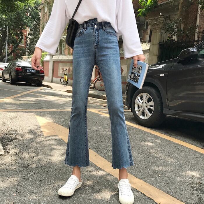 カジュアル 切りっぱなし カットオフ ハイウエスト スキニー デニム パンツ 9分丈 ワイドパンツ レディース トランペット 脚長効果 アンクル丈 ジーパン おしゃれ 春 夏 秋 Pure Fragrance Style カジュアル 切りっぱなし カットオフ ハイウエスト スキニー デニム パンツ 9分丈 ワイドパンツ レディース トランペット 脚長効果 アンクル丈 ジーパン おしゃれ 春 夏 秋 Pure Fragrance Style