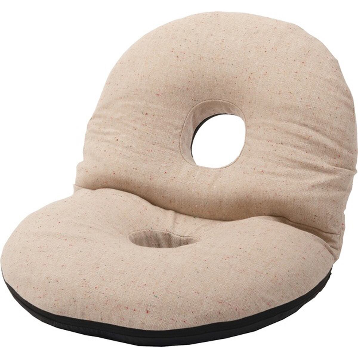 カックンリクライナー RKC-184 座椅子 椅子 フロアチェア 折りたたみチェア リクライナー ドーナツ型 リクライニングチェア 1人掛け リビング 1人暮らし リラックス ベージュ ブラウン かわいい