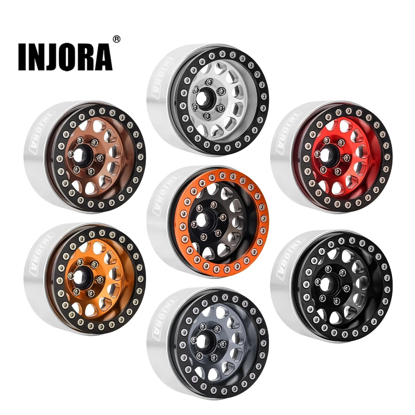 INJORA CNCアルミ製 1.9インチ ビードロック ディープディッシュ