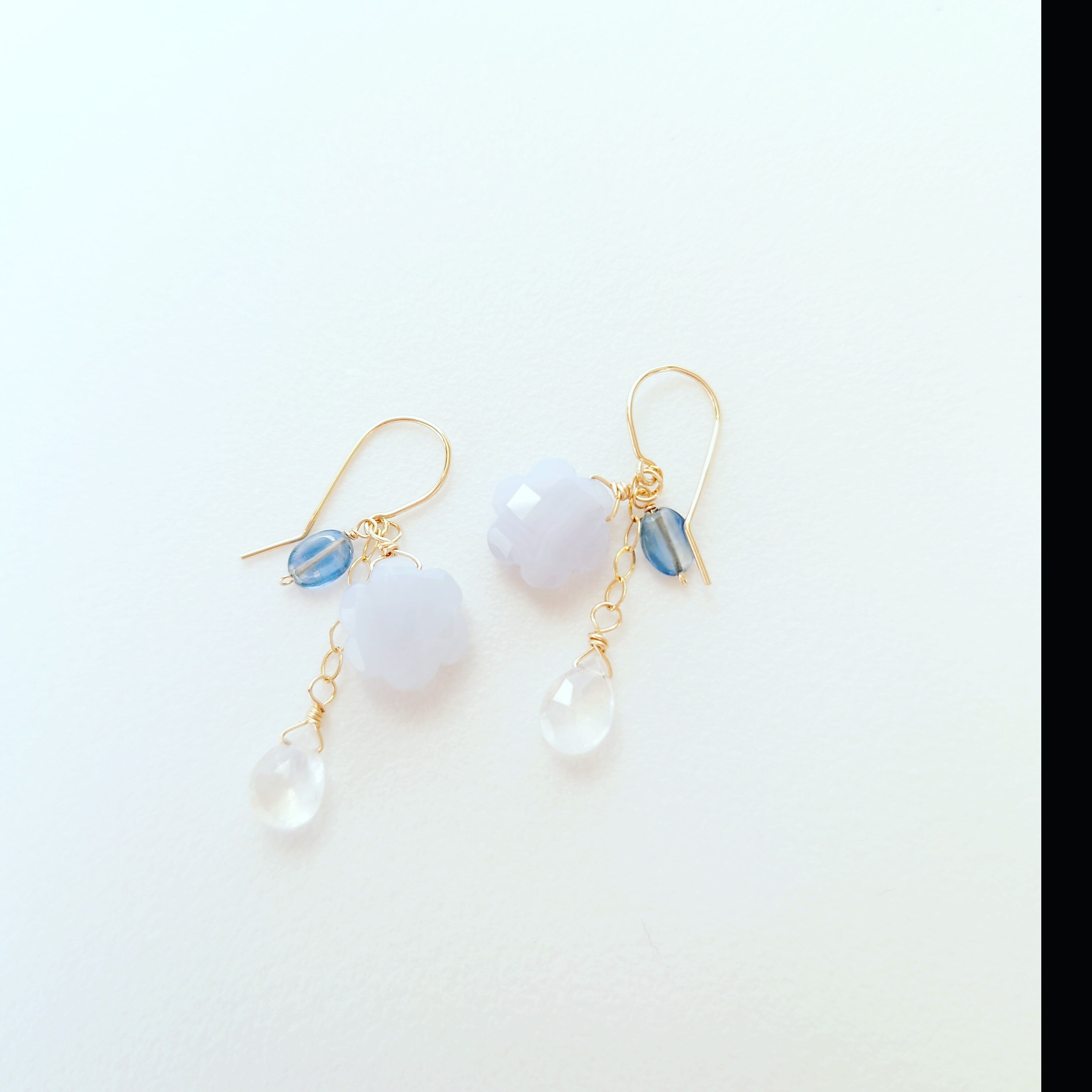 海のピアス 天然石ブルーカルセドニー イヤリング | pocotaro jewelry