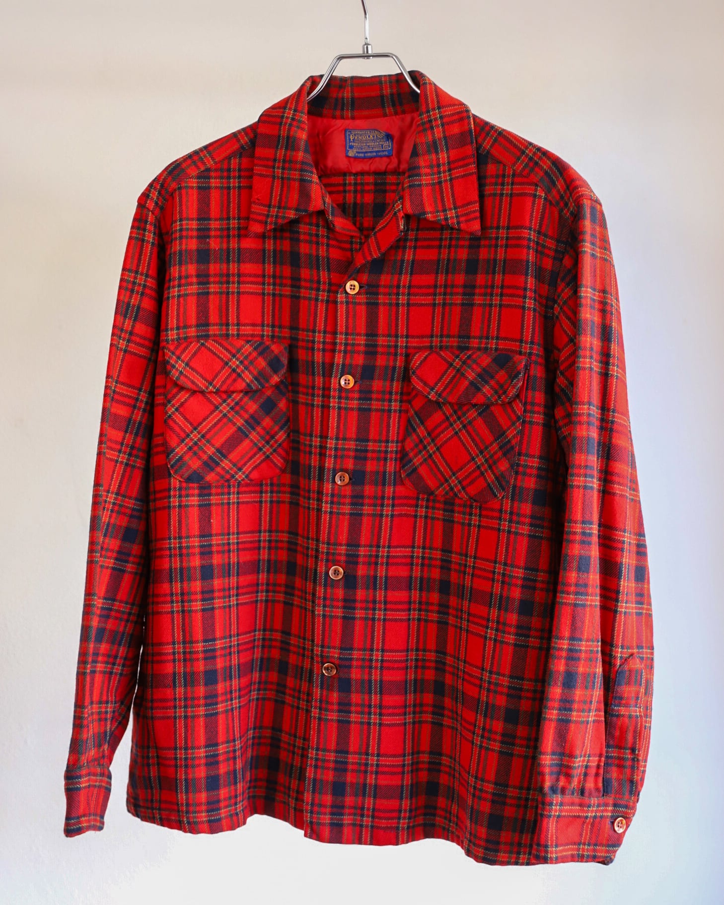 極美品】60s PENDLETON ombre check wool shirts made in USA mint
