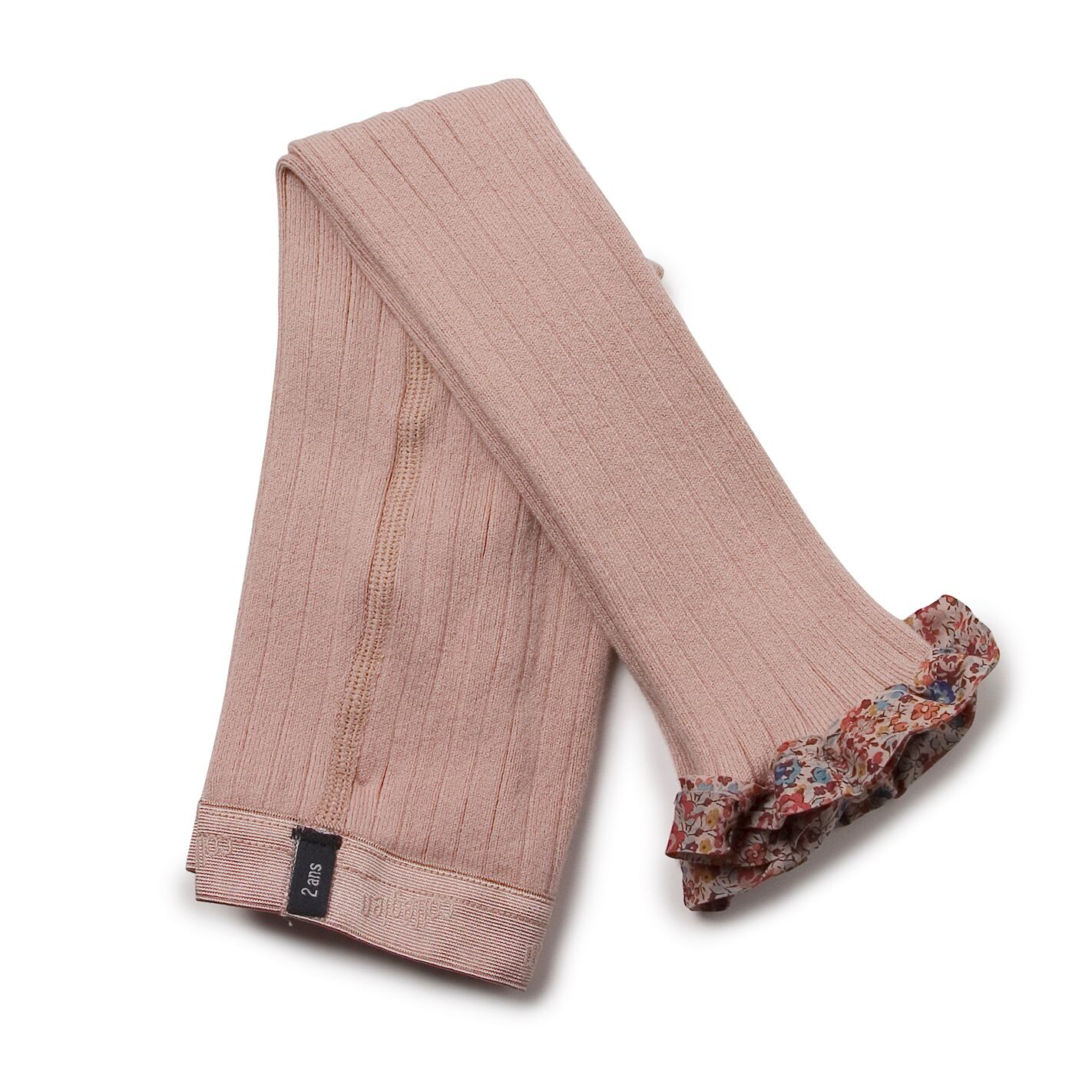 即納CollegienコレジアンCatherine - Liberty Ruffle Ribbed Footless Tights - Vieux Rose レギンス タイツ | プチアメリ|海外ブランド子供服♡ヨーロッパ powered by BASE