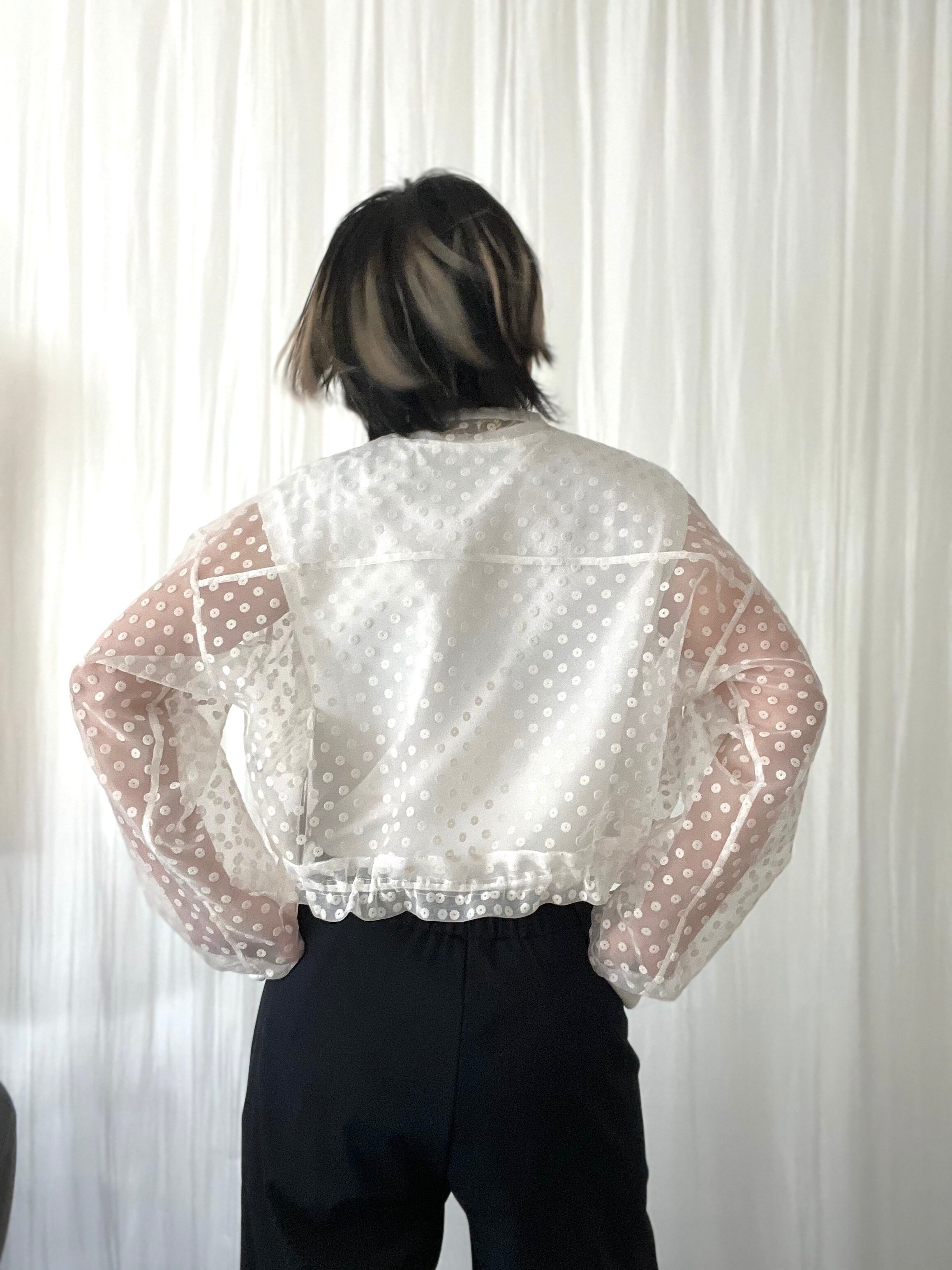 【2026新作】シアーブルゾン　フロッキードット