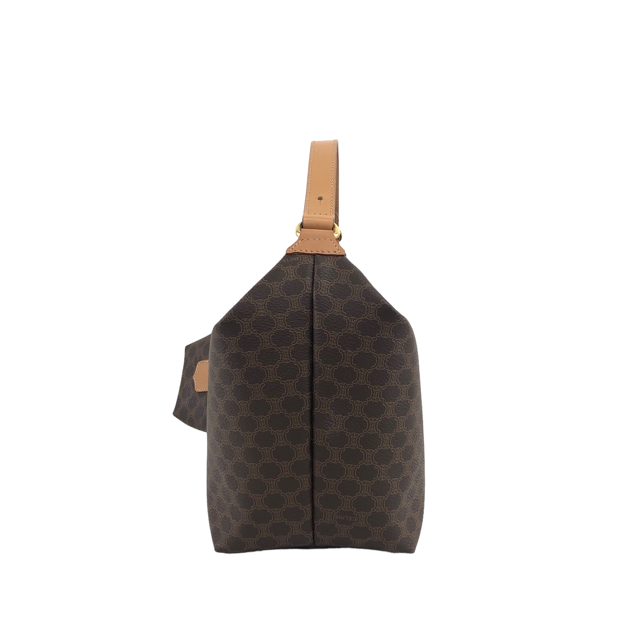 CELINE セリーヌ マカダム ハンドバッグ ブラウン ロゴ PVC CELINE セリーヌ マカダム ハンドバッグ ブラウン ロゴ PVC