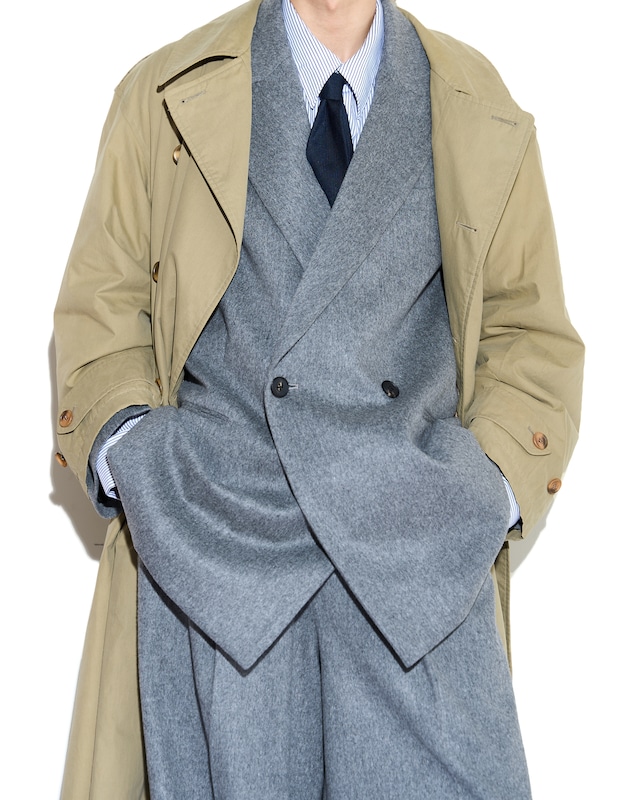 ssstein "W/CA BEAVER BACK SLASH PEAK LAPEL JACKET〔GREY〕"
