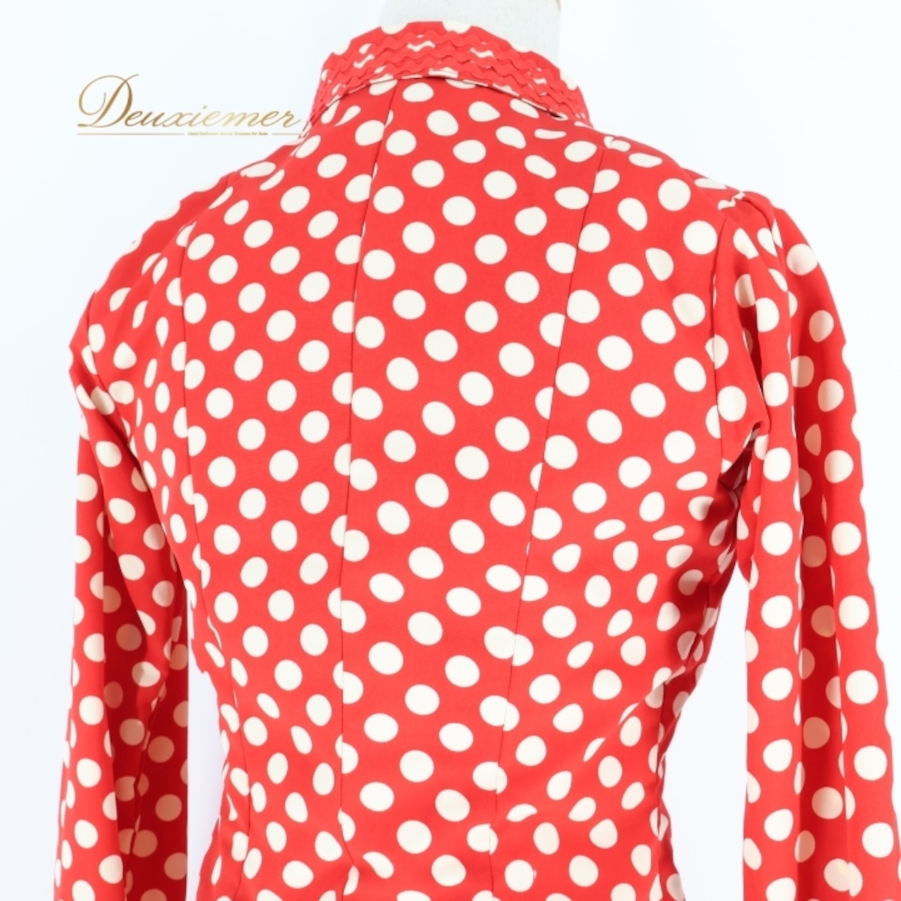 フラメンコ 衣装 ツーピース セットアップ トップス ブラウス ファルダ スカート 赤 白 ドット 水玉 ボランテ フリル 襟 レッド系 ホワイト系 レトロ かわいい ポップ フェス 衣装用 舞台衣装 ダンス 衣装 レディース フラメンコファッション