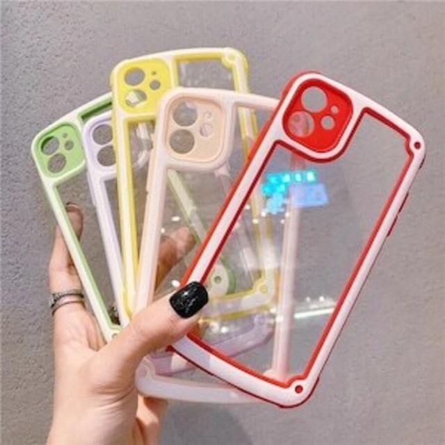 iPhoneケース iPhone13 iPhone12 クリアケース ポップカラー カラフル ビタミンカラー かわいい シンプル 1062