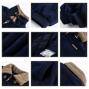 【暖かさUP】ストリート ラペル ムートンコート 中綿ジャケット T1973