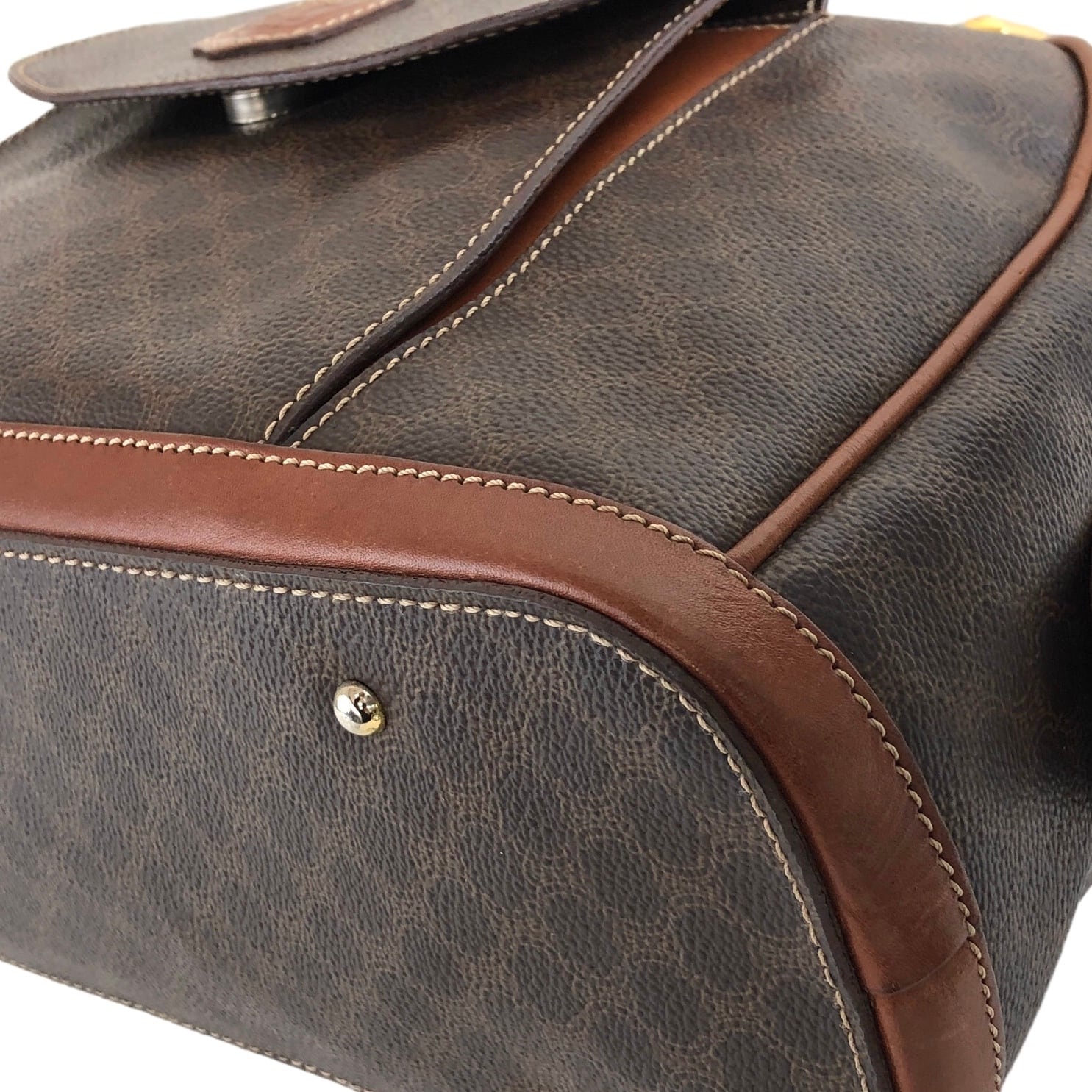 CELINE セリーヌ マカダム ブラゾン型押し レザー ハーフムーン