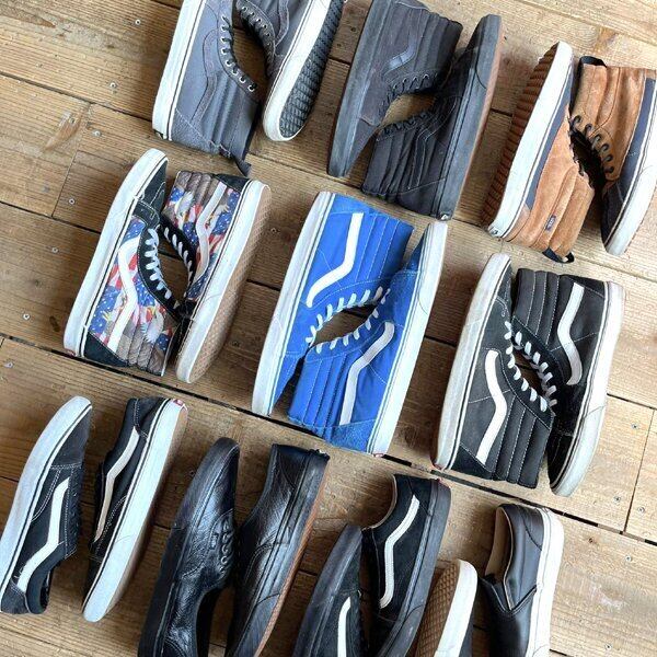 1点物◇バンズVansオールドスクール黒白スニーカー古着メンズ27