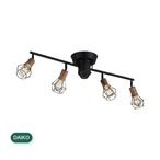 大光電機 LEDロッドスポットライト ヴィンテージスタイル 4灯 キャンドル色 1000ルーメン ブラック DXL-81497