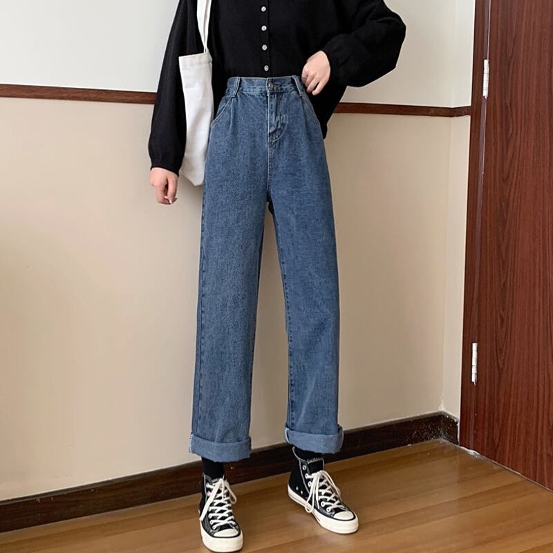 パンツ オータムウィンタールーズハイウェストジーンズ レディース 秋物 冬物 試着室68397053905