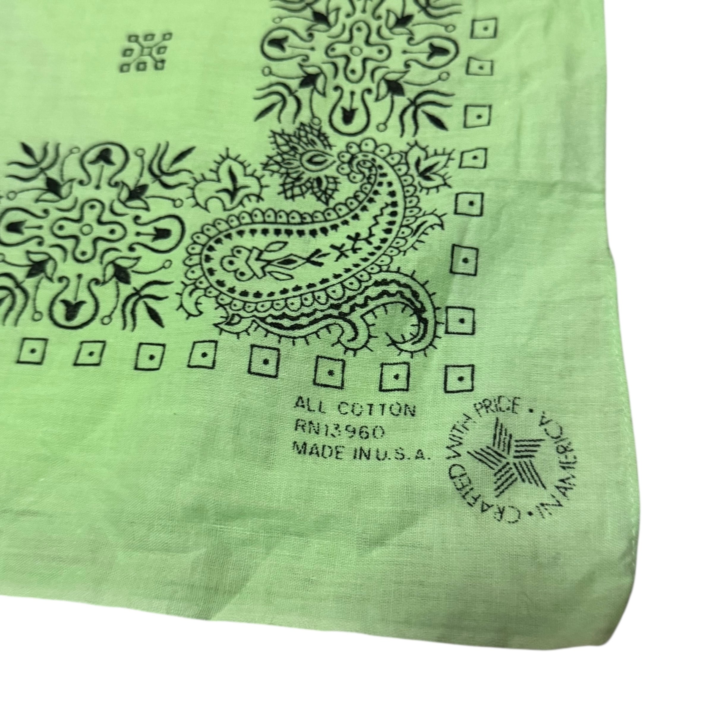 ジェイアダムス着用 VINTAGE Bandana cross Paisley Yellow-green made