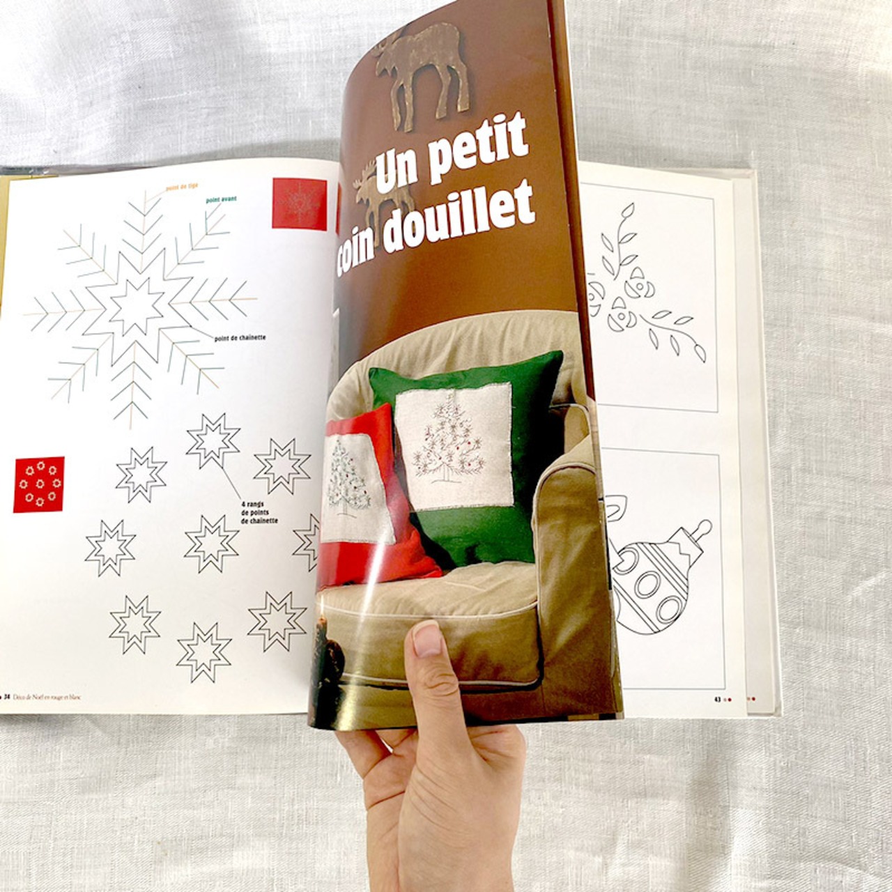 フランス古本　クリスマス本　赤と白のノエル　クリスマスディスプレイ　ハンドメイド　Deco de Noël 12PSdk12-1