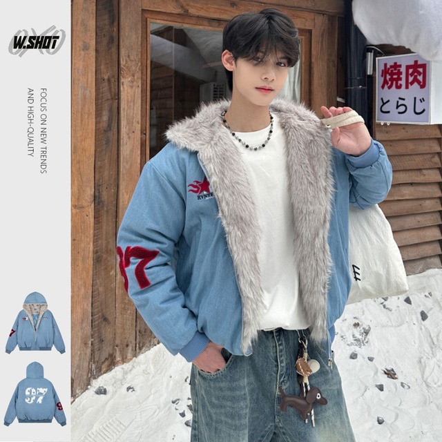 【暖かさUP】97ファー中綿ジャケット T1993