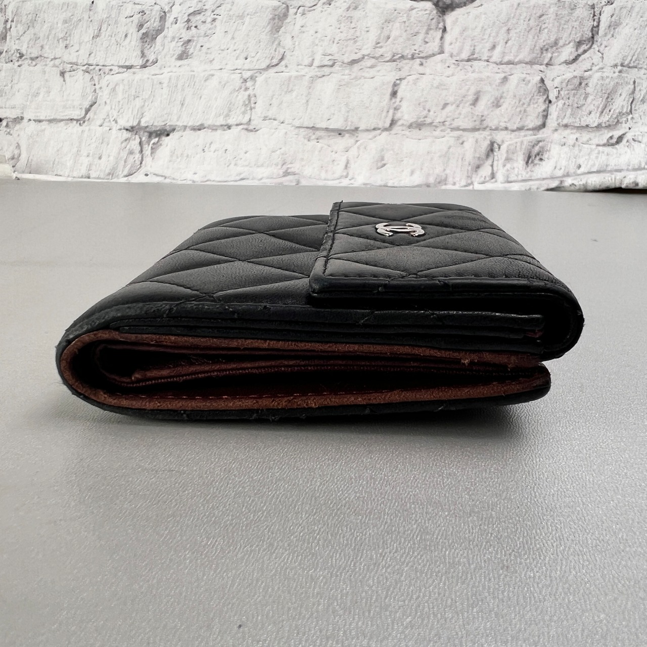 CHANEL シャネル ココマーク レザー 三つ折り財布 黒 A-13274
