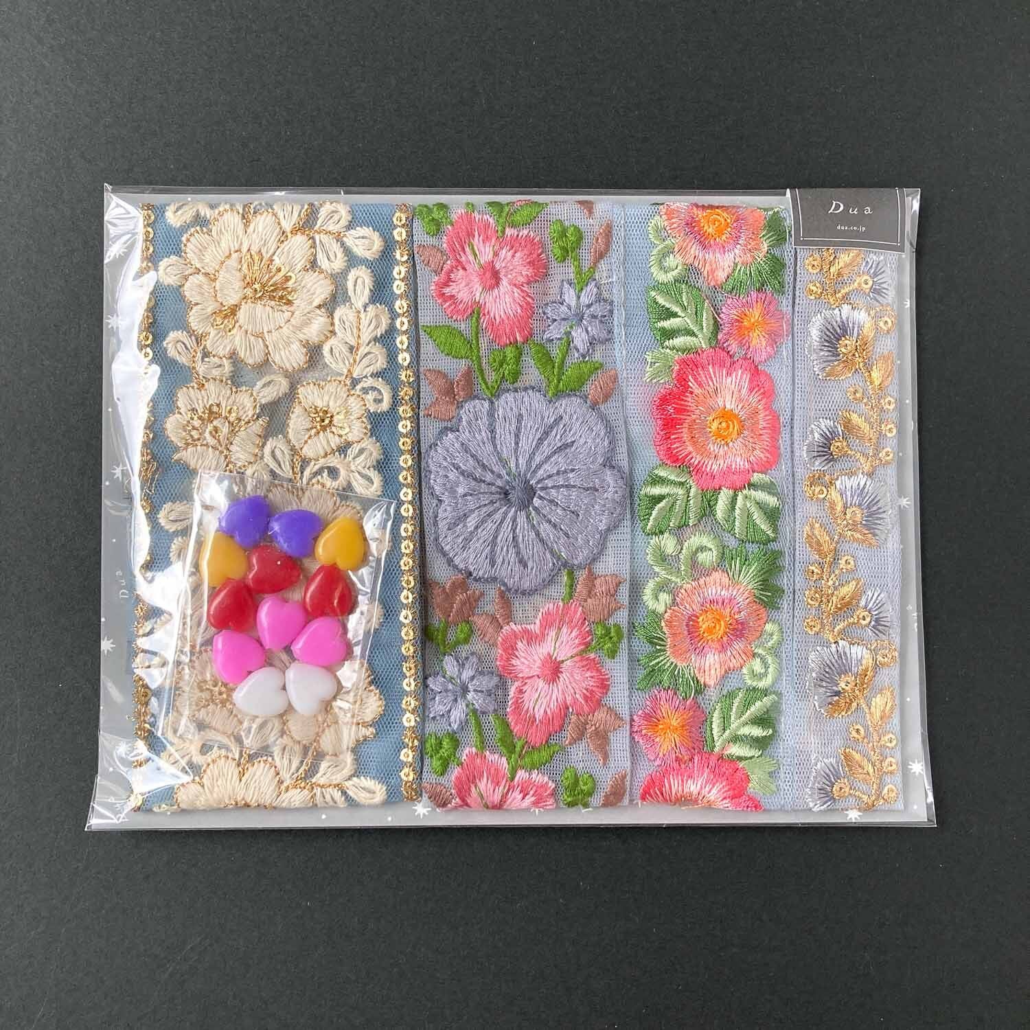 再入荷〉インド刺繍リボンのハギレセット（柄アソート） | Dua