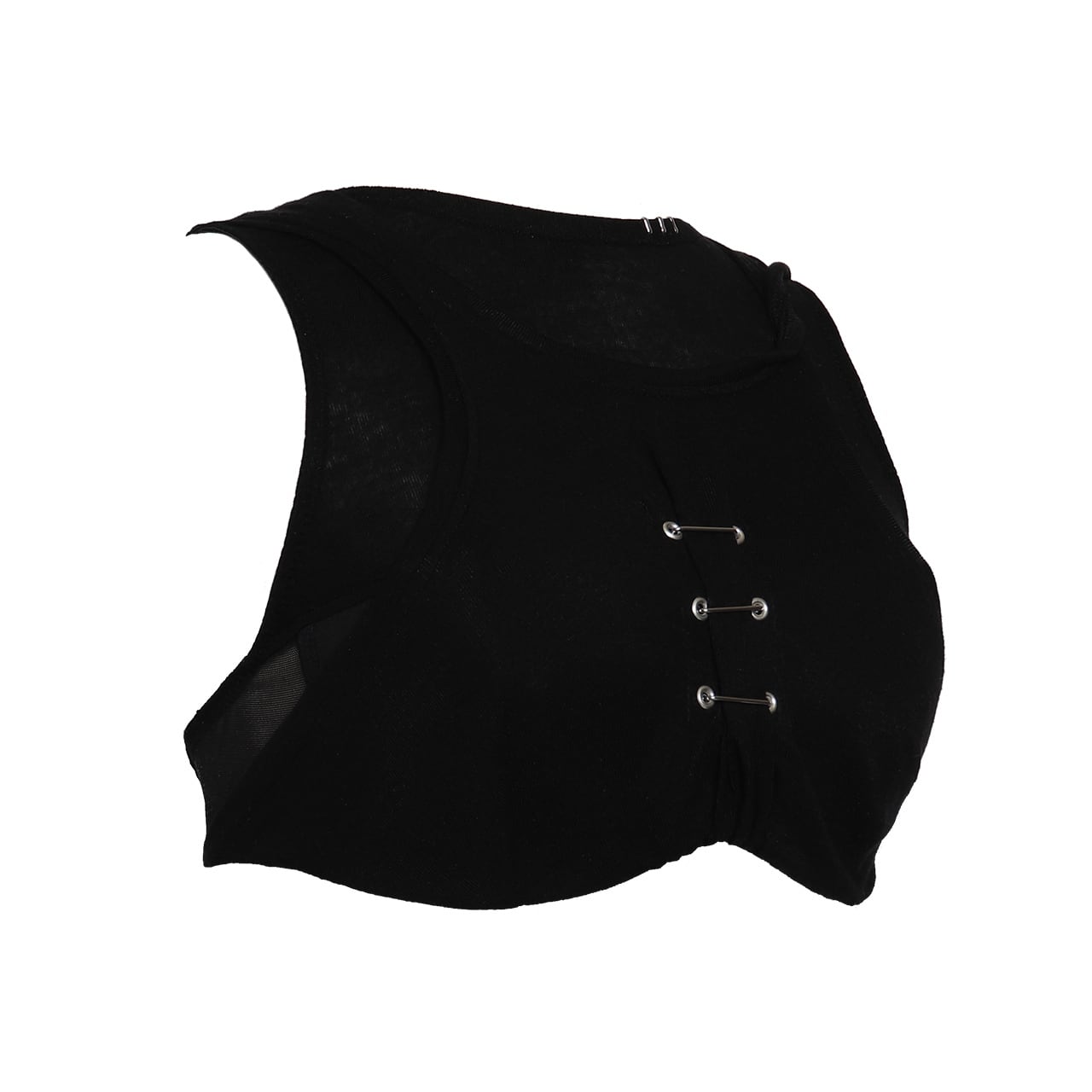 「Contract Dispute」 Layered tank bralette -Black-