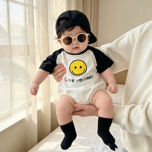 【BABY】スマイルカラーバリロンパース