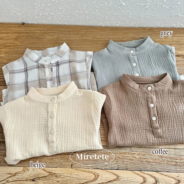 【取寄】着心地良くシンプルおしゃれに決まるノーカラーシャツ