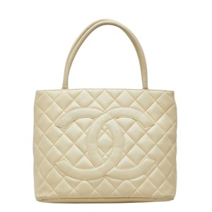 シャネル マトラッセ ココマーク 復刻トート トートバッグ ハンドバッグ アイボリー ホワイト キャビアスキン レディース CHANEL 【中古】