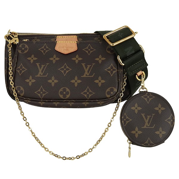 Used LOUIS VUITTON ルイヴィトン ショルダーバッグ ミュルティ・ポシェット・アクセソワール モノグラム カーキ M44813 クロスボディ 中古美品
