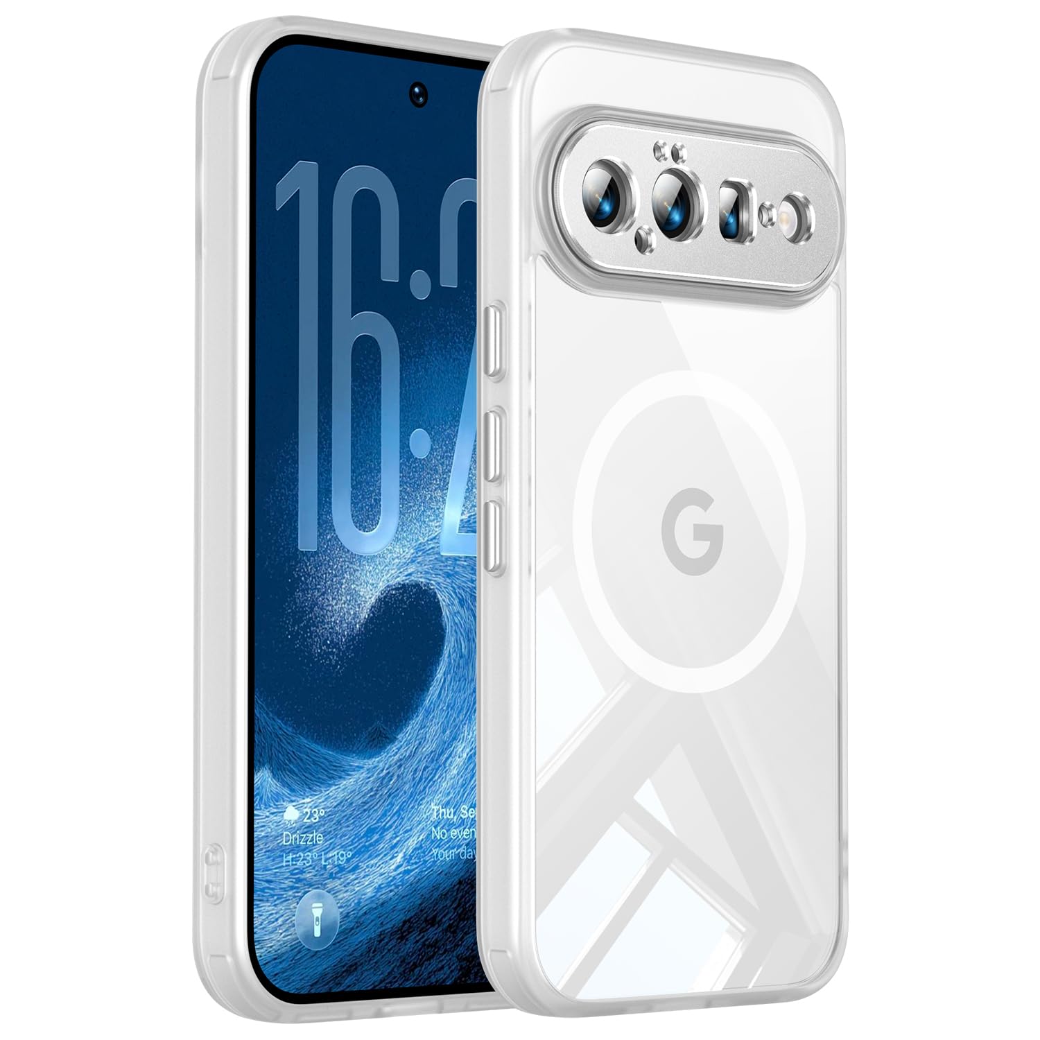 Spihime ケース 用の Google Pixel 11 MagSafe対応 黄変防止 ワイヤレス充電対応 レンズ保護 耐衝撃 マグネット搭載 耐久性 ストラップホール付き マグセーフ対応 スマホケース用の グーグル ピクセル11 カバー(クリア)