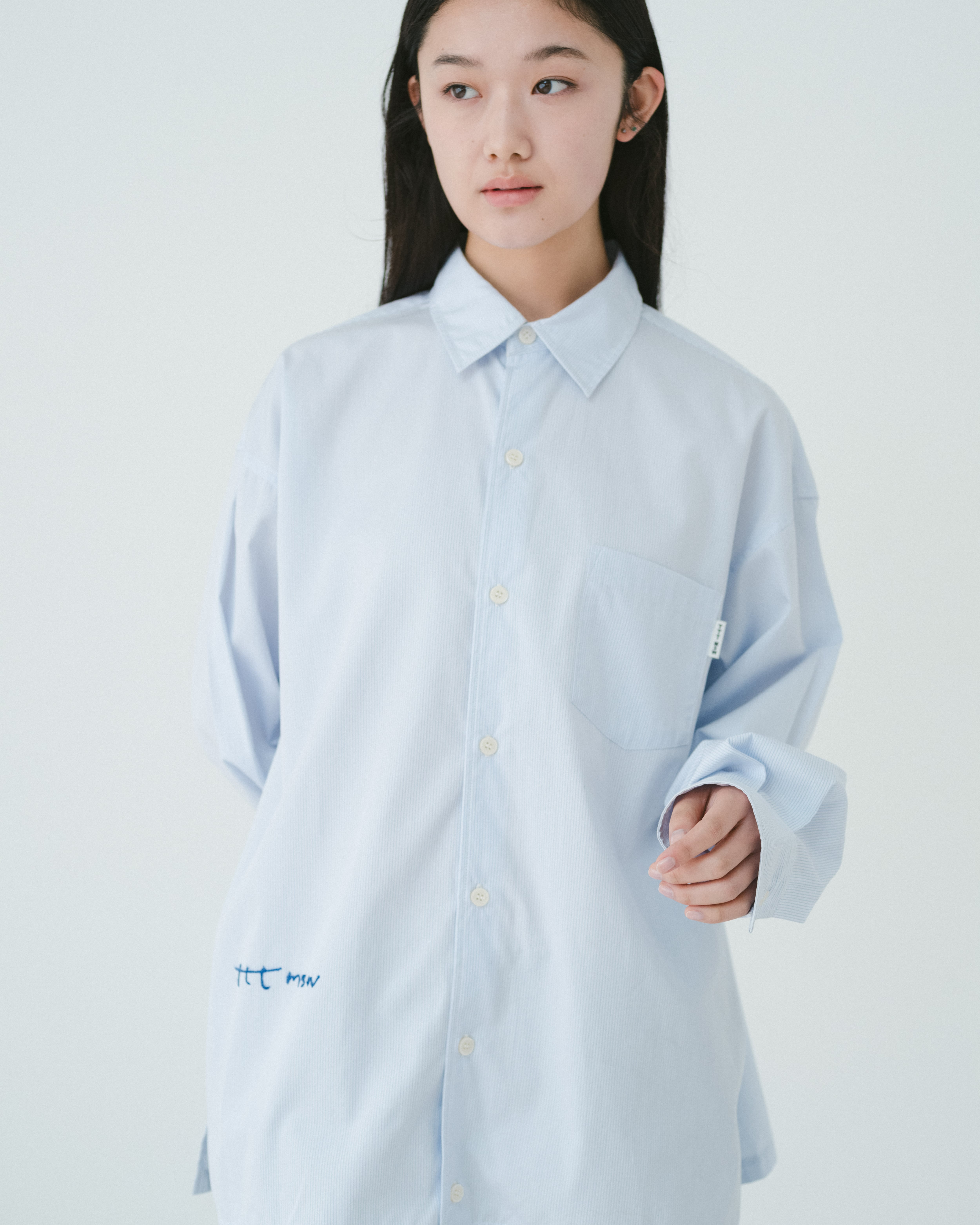 Regular collar shirt（WHITE STRIPE） | TTTMSW